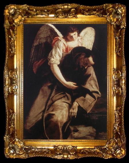 framed  GENTILESCHI, Orazio St Francis and the Angel fdg, ta009-2